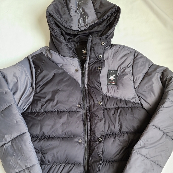 Spider Circut Black and Gray Puffer Jacket - Picture 4 of 7